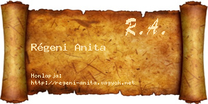 Régeni Anita névjegykártya